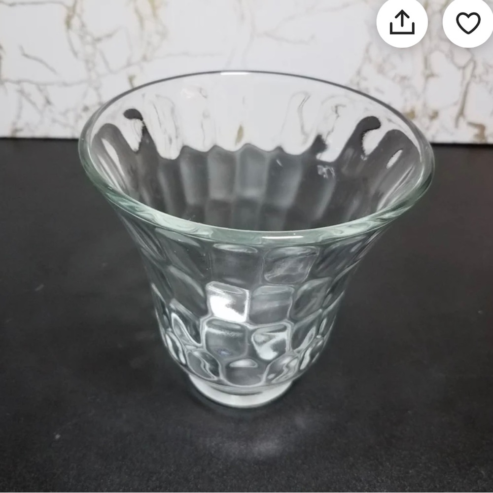 Dimpled Clear Glass Pendant Shades, 2 1/8 Inch Fitter, Replacement Glass Shades